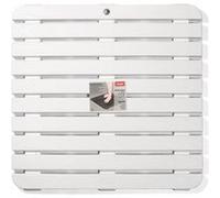 Tapis de douche antidérapant 55 x 55 cm carré en plastique effet bois (blanc)