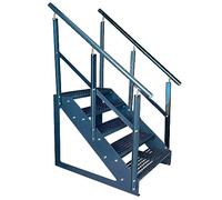 Caillebotis acier Escalier à limon 5 Marches Autoportant Entièrement galvanisé et Anthracite Revêtu par poudre avec garde-corps des deux côtés - Dimensions (L x l x H) 101cm x 100cm x 95cm