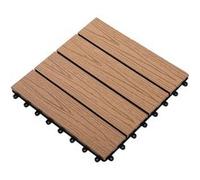 Caillebotis - dalles terrasse - lot de 11 - clipsables, installation très simple - lamelles composite aspect bois de teck