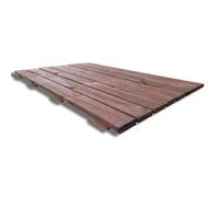 Caillebotis de douche antidérapant 118 x 78 cm, en bois de pin imprégné, couleur teck