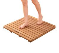 Caillebotis de Douche Bois, Tapis Antidérapant Tapis de Bain en Bois Massif Naturel, Convient aux terrasses, salles de Bain, spas et saunas(60x100cm/23.6x39.4in)
