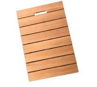 Caillebotis Douche Camping Car, Tapis de Bain Antiderapant en Bois Naturel, Tapis Decoration Salle de Bain Sèche Rapidement - Plusieurs Tailles Disponibles(Dark Color,40 x 60 cm)