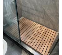 Caillebotis Douche Tapis de Bain en Bois de Salle de Bains, Antidérapant Résistant à l'eau Plateforme à Lattes, Tapis de Sol pour Douche Extérieure pour Camping-Car/Spa/Cuisine/Porte (Size : 40 x 60