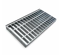 Caillebotis en Acier Galvanisé à Chaud, Longueur 39", Couvercle de Regard | Grille de Drainage en Métal Très Résistante pour Entrepôt, Atelier, Parc et Extérieur(100*70*2.5cm/39*28*1in)
