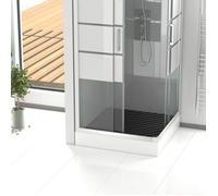 Caillebotis en Bois Composite Gris pour Cabine carrée - Dimensions 79.7 x 79.7 x 3.2 cm