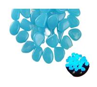 Cailloux Aquarium 200 pièces de pierres lumineuses qui brillent dans le noir, galets fluorescents for Aquarium, paysage aquatique, décoration de maison, 1cm(Blue-200pcs)
