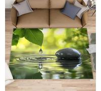 Cailloux Tapis 150x240 cm Eau du Lac Moquette Antiderapant à Poils Courts Tapis 3D Lavable en Machine Convient aux Chambres, Bureaux Salons et Couloirs a-3730