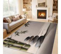 Cailloux Tapis 90x150 cm Bambou Moquette Antiderapant à Poils Courts Tapis 3D Lavable en Machine Convient aux Petits Salons Chambres Couloirs et Salles à Manger b-151