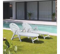 Caiman - Lot De 2 Bains De Soleil Blanc Blanc