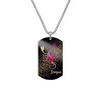 Caimeytie Collier en Acier Inoxydable avec Signe du Zodiaque Multicolore pour Homme, Pendentif 12 Constellations, Cadeau Astrologie, Bijoux Scorpion