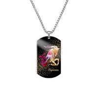 Caimeytie Collier en Acier Inoxydable avec Signe du Zodiaque Multicolore pour Homme, Pendentif 12 Constellations, Collier Capricorne