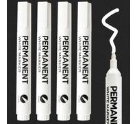 Caimoree 4 Feutre Blanc 2-3 mm, Marqueur Blanc Indelebile, Séchage Rapide | Imperméable, Marqueurs Blancs Permanent Encre sur Bois, Pierre, Plastique, Cuir, Verre, MéTal, Toile, Céramique
