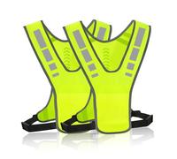 CAINCAY Gilet de Sécurité Réfléchissant, 2 PCS Gilet de sécurité Forte Visibilité à 360 ° Réglable Gilets Réfléchissants avec Poche pour Hommes et Femmes Course Jogging Vélo Moto