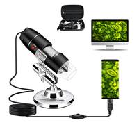 Cainda Microscope numérique USB 40x à 1000X, avec Support en métal et étui de Transport Compatible avec Android Windows 7 8 10 11 Linux Mac