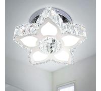 Cainjiazh Plafonnier en Cristal Mini Chandelier Moderne Fleur LED Plafonnier Encastré pour Salle à Manger Chambre à Vivre Petite Pièce (Blanc froid)