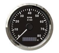 CAINV Tachymètres de Voiture ou de Bateau Modification 85mm 0-8000 TR/Min compteurs de Tours compteurs de révolution de Signal d'impulsion for Moteur à Essence Facile à Lire(Zwart)