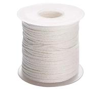 CAIONPLE 1 rouleau de 61 m de mèche de bougie blanche en coton - Mèche tissée pour la fabrication de bougies DIY - Matériau : noyau de cire sans fumée