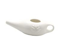 CAIONPLE 250Ml CéRamique Neti Pot Pot de Nettoyage de Nez Pot à Bec Anti-Fuite pour RinçAge Nasal Nez Lavage et Femmes,Blanc