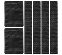 CAIONPLE 50 PièCes Mat en Aluminium Feuille de Café Valve Fermeture éclair Sac Vertical Feuille D'Aluminium Grain de Café One-Way Soupape D'éChappement Sac d'emballage Sac 250G Noir