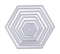 CAIONPLE 7 Pcs/Set Hexagone Spirale Moule de Decoupes Matrices de Coupe Pochoirs Bricolage Scrapbooking Decoratif Modele de Cartes en Papier Matrices coupees Accessoire