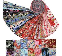 CAIONPLE Biskuit Lot de 40 rouleaux de tissu en coton pour matelassage, couture avec différents motifs