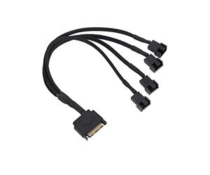 CAIONPLE Câble Adaptateur de Ventilateur de Refroidissement, 15 Broches SATA Vers 4 X 3 Broches/4 Broches 12 V PC Câble Adaptateur D'Alimentation Du Ventilateur Vers 15 Broches SATA, 500249464