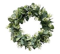 CAIONPLE Couronne d'eucalyptus - Décoration de ferme - Couronne verte - Pour maison, porte, ferme - Couronne littérale d'été - Couronne verte