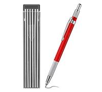 CAIONPLE Crayon de soudage avec 12 recharges de bandes argentées, marqueur métallique, crayon à souder mécanique, serrure de tuyau, fabrication de tuyau, rouge