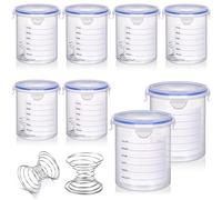 CAIONPLE Ensemble de 8 Pots de Peinture avec Bille de Mélange en Acier Inoxydable, Tasses de Retouches avec Couvercles, Kit de Récipients de Stockage de Peinture (800 Ml)