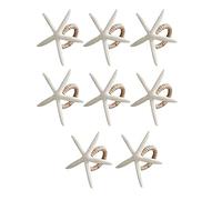 CAIONPLE Ensemble de 8 Ronds de éToile de Mer Faits à la Main, Porte-Anneau de Blanc Faux éToile de Mer pour Mariage, FêTe, Tables à Manger