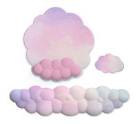 CAIONPLE Ensemble de Clavier Repose-Poignet Cloud 3 Pièces en Mousse à Mémoire de Forme Ergonomique pour Ordinateur Portable de Bureau à Domicile