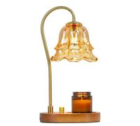 CAIONPLE Lampe Chauffe-Bougie Électrique Lampe Chauffe-Bougie Fleur Interrupteur à Bouton avec Lampe de Table D'Aromathérapie Réglable à 3 Vitesses