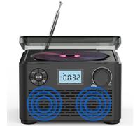CAIONPLE Lecteur CD vintage 4000 mAh Bluetooth - Disque de musique - Album disque CD - Radio FM portable