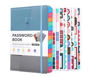 CAIONPLE Livre de Conservation des de Passe avec Onglets Alphabétiques pour les Personnes Âgées, Carnet de de Passe pour L'Adresse Du Site Web Internet, Connexion Détaillée, B Environ 21,3 X