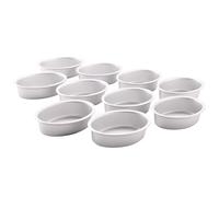 CAIONPLE Lot de 10 mini moules ovales en alliage d'aluminium pour fromage, gâteau, pain, , pudding et gelée