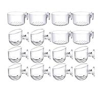 CAIONPLE Lot de 16 pots de plantes aquatiques en acrylique transparent pour aquarium - Avec ventouse - Décoration d'aquarium - 2 formes