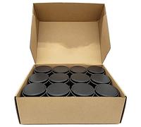 CAIONPLE Lot de 24 boîtes à bougies en métal de 100 ml pour la fabrication de bougies, l'art, le stockage à sec - Noir