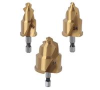 CAIONPLE Lot de 3 forets étagés de 20/25/32 mm avec rainure pivotante de délimitation, foret conique de levage PPR pour râper les conduites d'eau