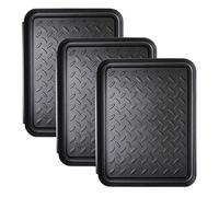CAIONPLE Lot de 3 plateaux de bateau haute performance pour chaussures - Bac de rangement - Gamelle pour chien ou chat - Tapis Trap Mud pour protéger le sol - 13,7 x 10,8 cm