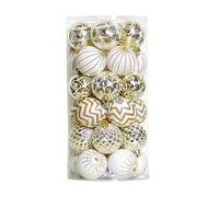 CAIONPLE Lot de 30 boules de Noël, 60 mm, dorées et laquées, incassables, pour mariage festif, ornements à suspendre, décoration d'arbre de Noël, , facile à utiliser
