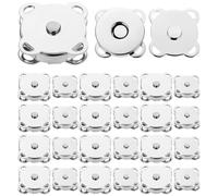CAIONPLE Lot de 30 boutons magnétiques - 14 mm/18 mm - En métal argenté - Prune