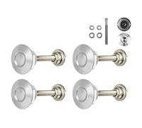 CAIONPLE Lot de 4 boutons de verrouillage à pression pour voiture - Verrouillage du moteur - Argenté