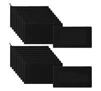 CAIONPLE Lot de 40 trousses à crayons en toile avec fermeture éclair - Pour le maquillage, le bricolage, les articles de toilette - Sac de rangement stationnaire (noir)