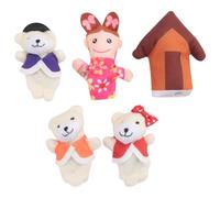 CAIONPLE Lot de 5 doigts de contes de fées avec cheveux dorés et trois ours