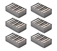 CAIONPLE Lot de 6 boîtes de rangement pour jeans, pantalons, t-shirts, boîtes de rangement, organiseur, armoire, tiroirs, 7 grilles S