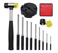 CAIONPLE Roll Pin Punch Set avec sac de rangement, outil forgé pour enlever les outils de réparation, avec chasse-goupille de bloc de banque et marteau