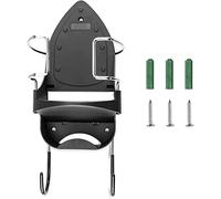 CAIONPLE Support mural pour planche à repasser - Support mural - Fer à repasser et planche à repasser - Étagère de rangement avec crochets amovibles - 1