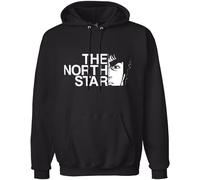 caipiao Fist of The North Star The North Star Black Printing Graphic Mens Sweatshirts Unisex Hooded Size XL