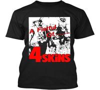 CAIQI NWT The 4 Skins A Fistful of 4 Skins English Oi! Punk Band T Shirt Black L