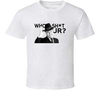 CAIQI Who Shot JR Dallas Soap Ewing Trending TV Fan T Shirt White L